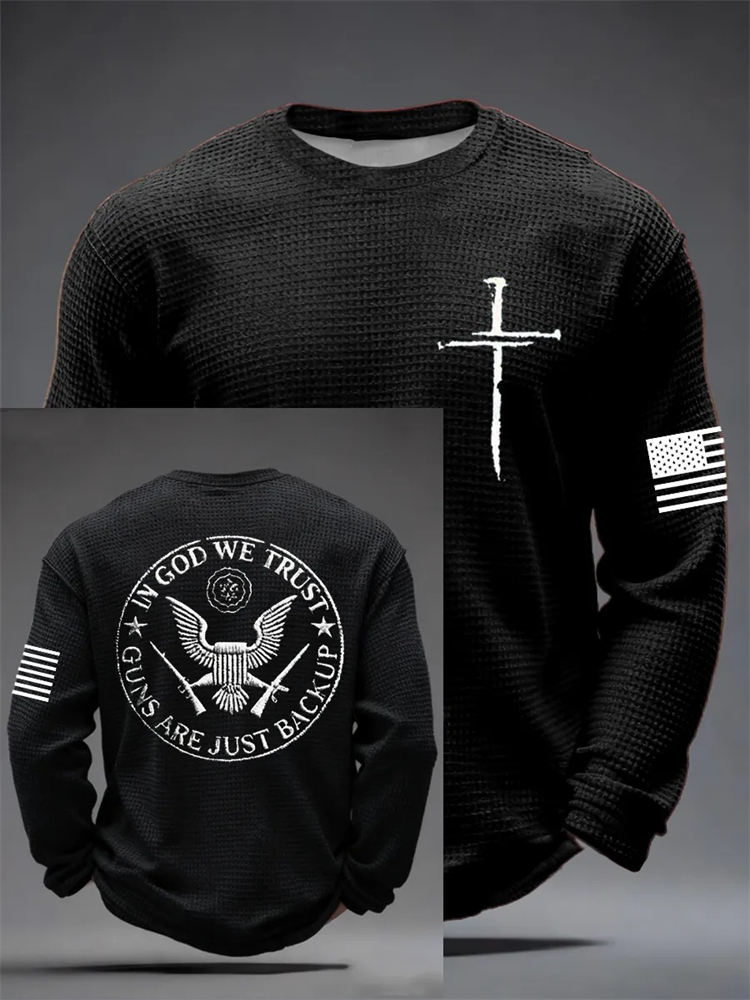 Men'S Fashion T Shirts - Fall 2026 Men's Long-Sleeve 3D Cross