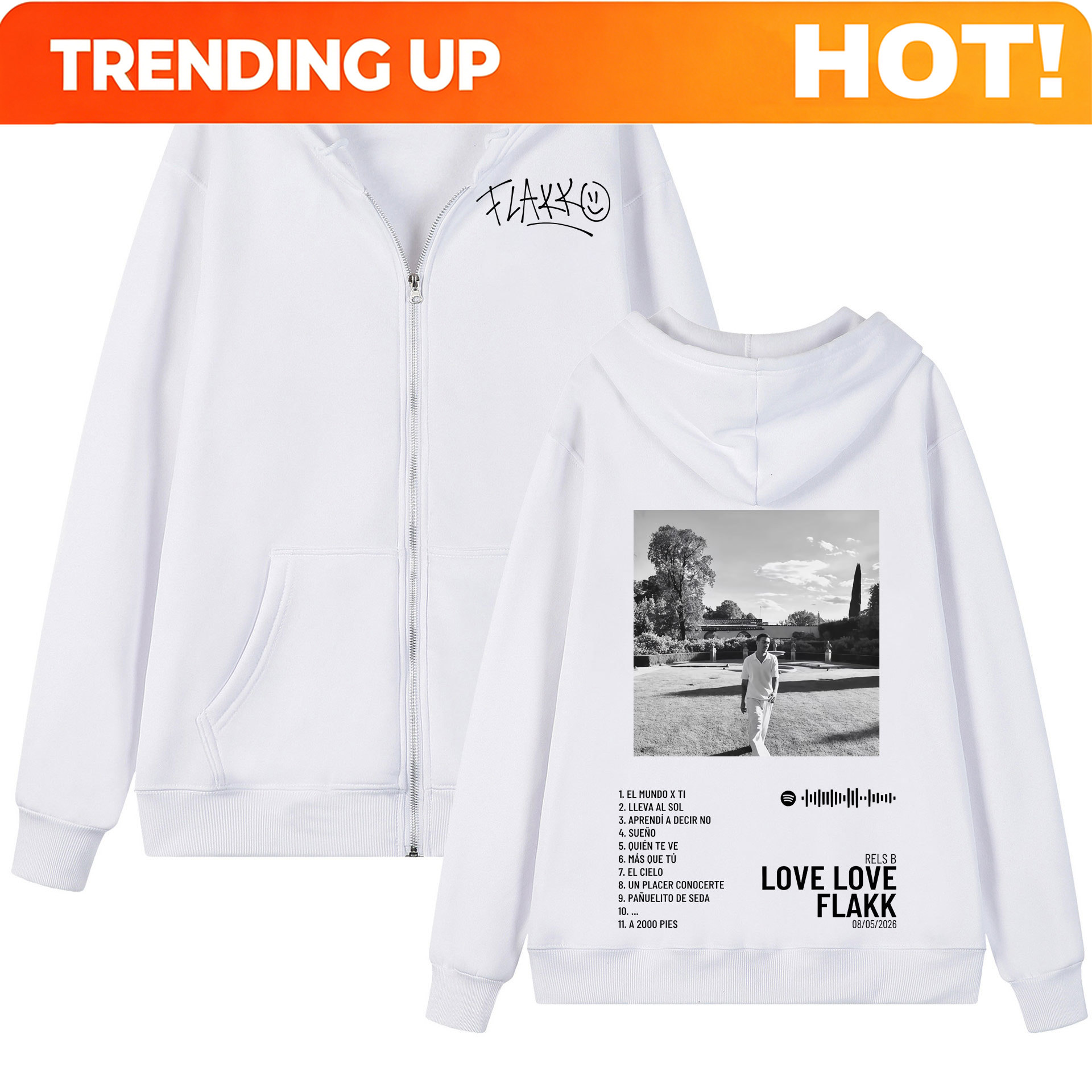 Rapper Rels B Love Love Flakk  - огляд і ціна Mens Fashion Zip Up Hoodies