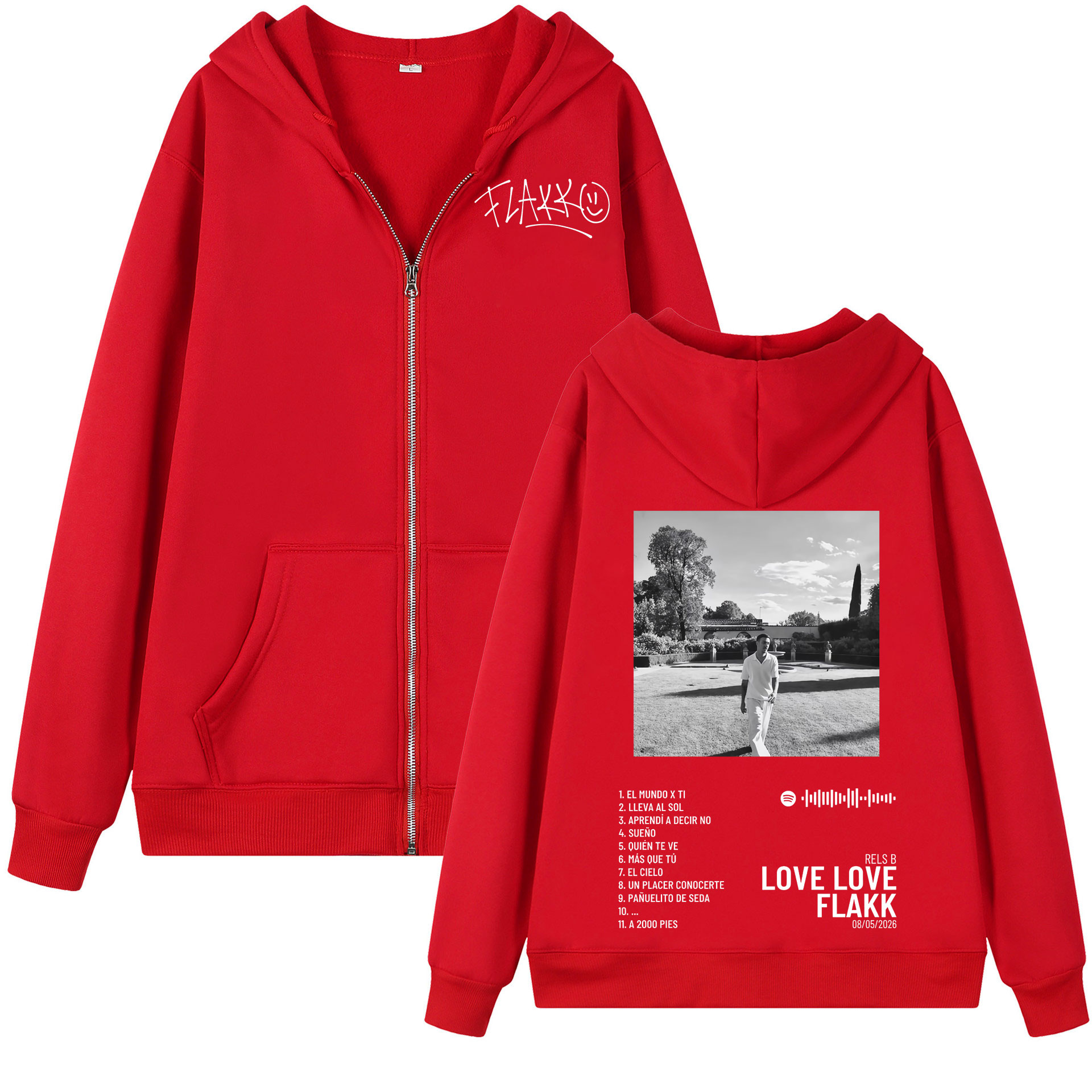 Rapper Rels B Love Love Flakk  - огляд і ціна Mens Fashion Zip Up Hoodies