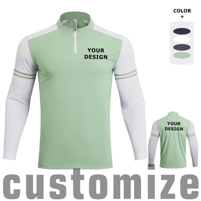 Custom DIY Long-sleeved Half-z - огляд і ціна Men'S Fashion T Shirts