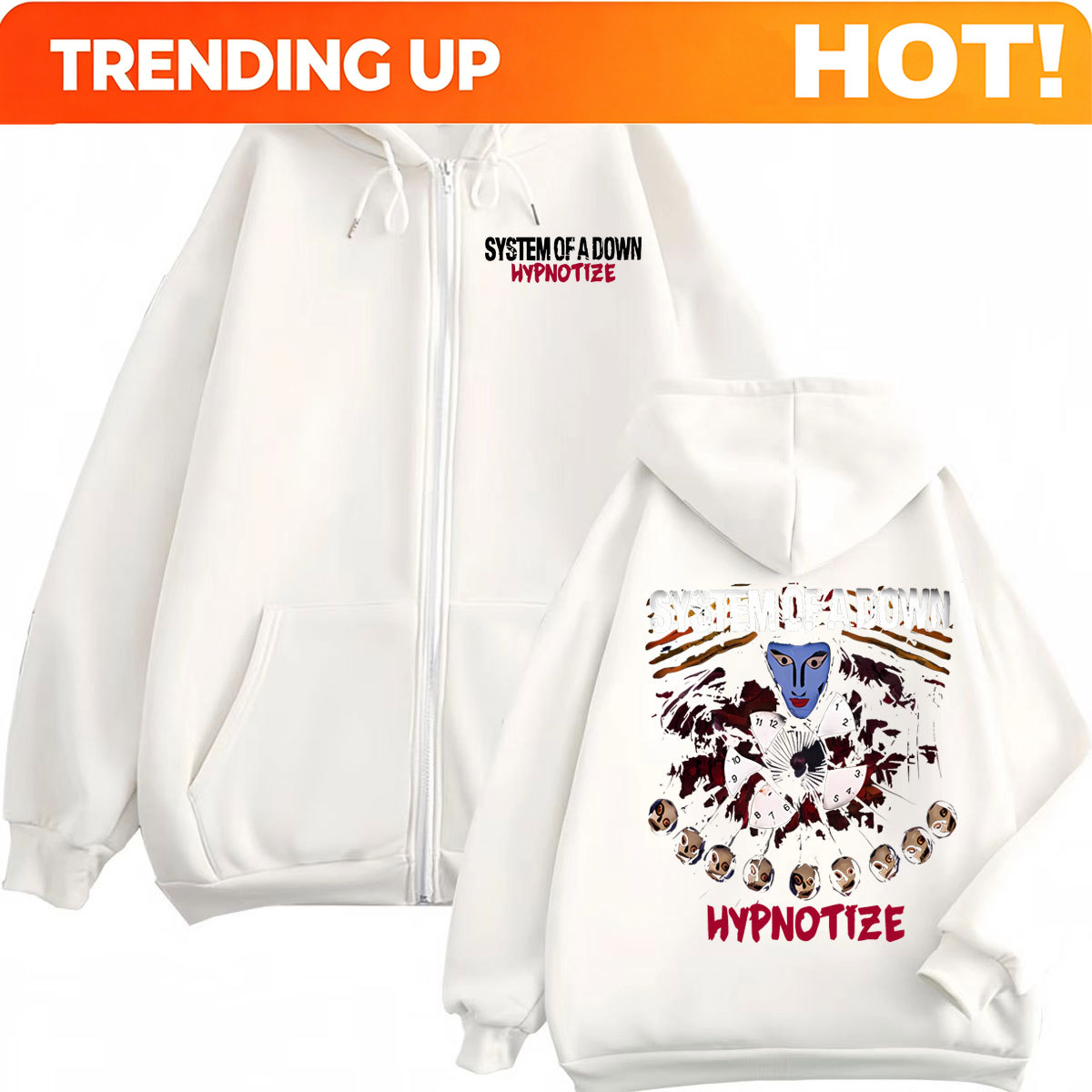 Rock Band System of A Down Hyp - огляд і ціна Mens Fashion Zip Up Hoodies